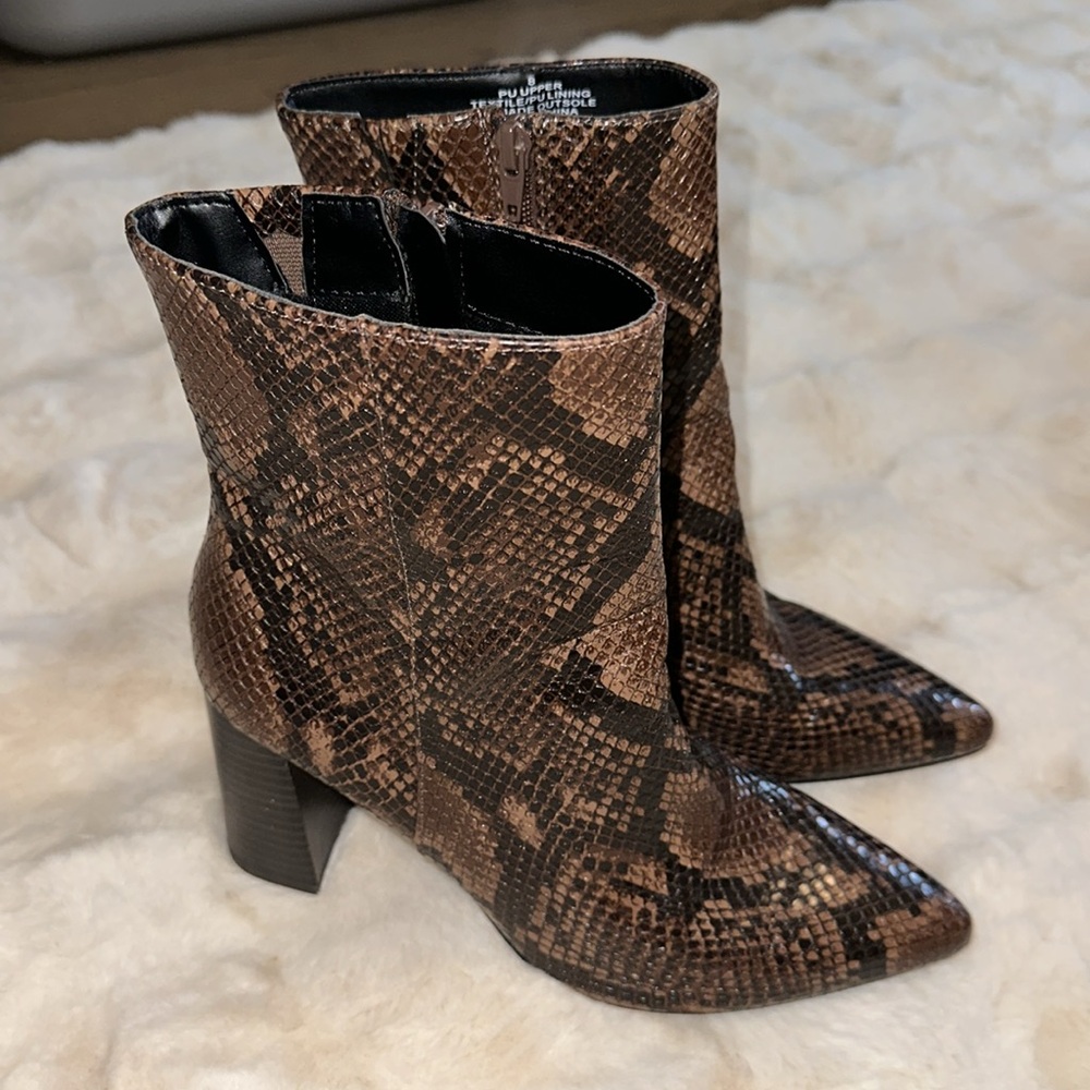 Express Snake Skin Print Booties - image 3